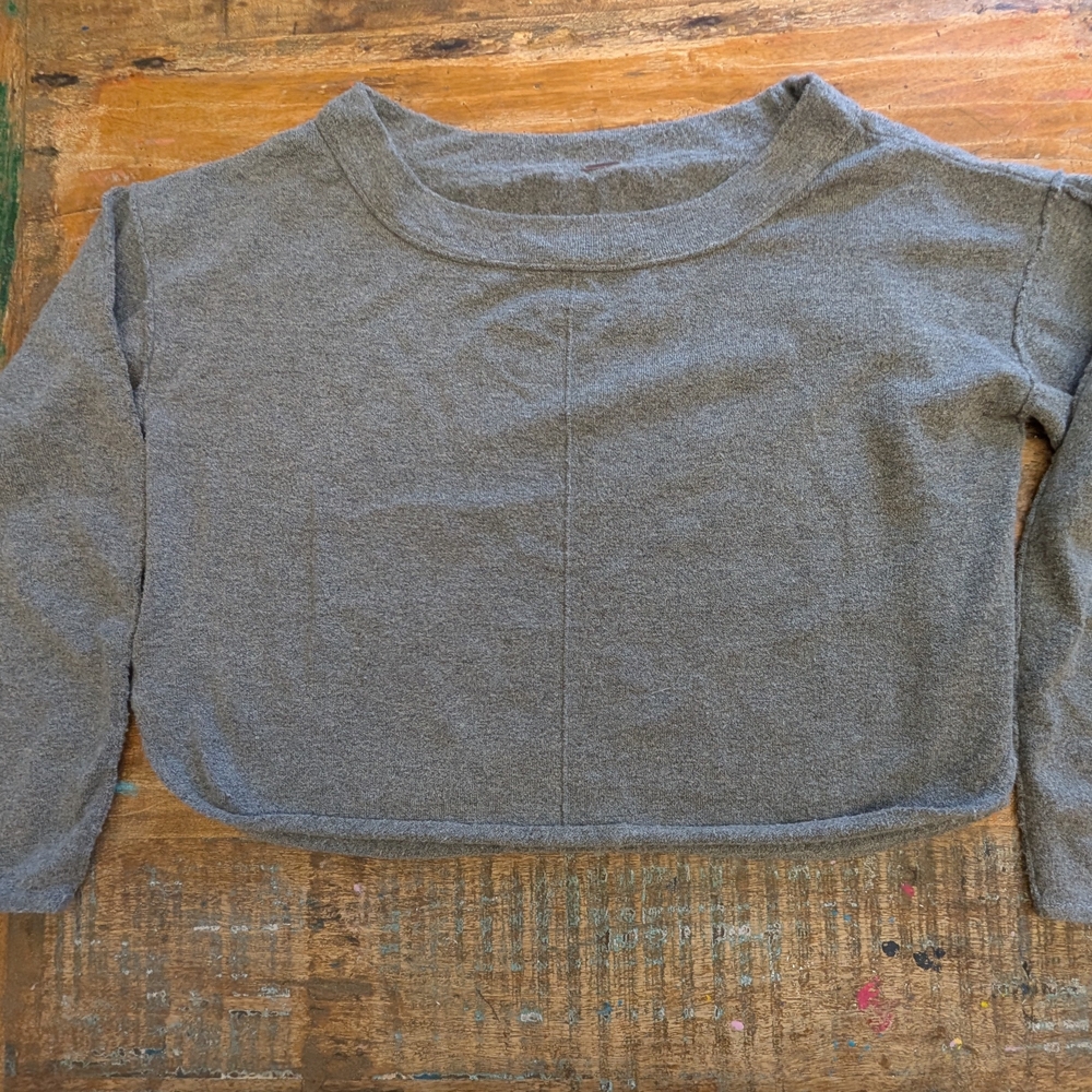 Free People Soft Gray Textured Fabric